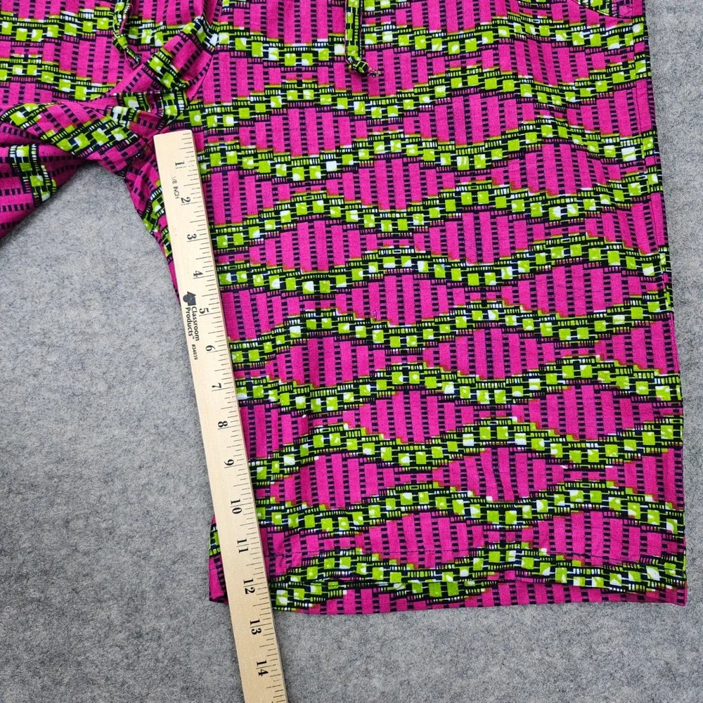 NEW Nallem Shorts Men's XL Pink Green Geometric Ankara Print African Fashion NWT